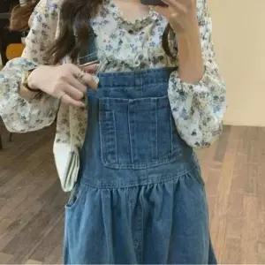 편안한 데님원피스 길이조절 양포켓 귀여운느낌 멜빵_19871827_667501