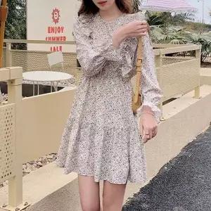 프릴 플라워 원피스 허리 스트링 플리츠 원피스_19913552_667501