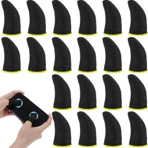 게임용 20 PCS 핑거 슬리브 카본 썸 모바일 블랙 휴대폰 태블릿 게이머 안정기용 땀 방지 통기성