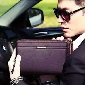 지폐 명함 남성용 손가방 수납 클러치백 파우치 커피 RWCF6EB013