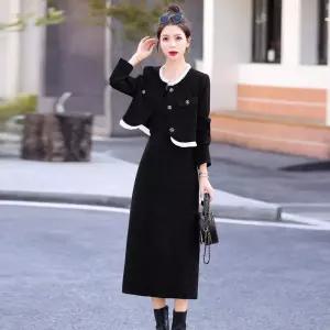 EAMT 스커트 여성 롱 투피스 프렌치룩 추동 긴팔자켓+치마 EUNG3