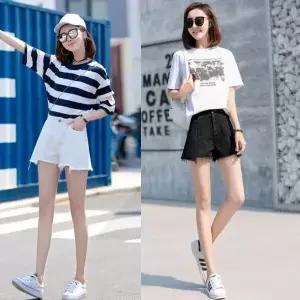 여성 밑단 컷팅 언발란스 여름 반바지 3부 핫팬츠_19994654_667501