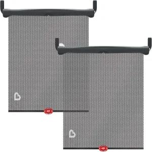 열 경보 기능이 있는 먼치킨 브리카 선 세이프티 카 창문 그늘막 UVA/UVB 광선 차단 2팩 블랙