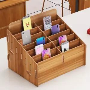 타로카드수납함 타로카드보관상자 사이즈 대나무 휴대전화 관리 데스크탑 보드 교실 12칸 월넛