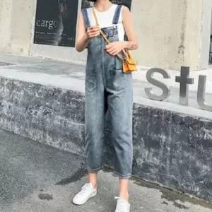 여성 데님 점프수트 청 멜빵바지 9부 크롭 오버롤_20136866_667501