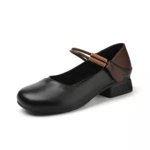 쉬헐크 여친 신발 작은구두 펌프스 플랫 스트랩힐 진가죽 힐펌프스 가보시 슈즈 배색 빅사이즈 굽높이 봄가