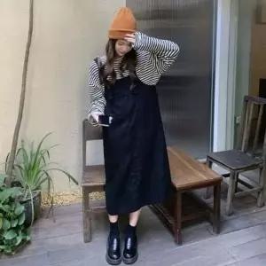 뒤트임 의류 여자하객룩 끈조절 멜빵치마 코듀로이 여_19957664_667501