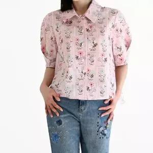 비꼴리끄 A라인 퍼프소매 블라우스 1139965