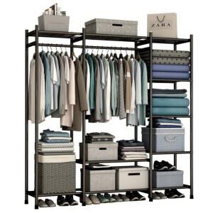 시스템 행거 옷걸이 2단 플라스틱 비키니장 커튼형 스텐드 조립식 인출식행거 모자용 스틸