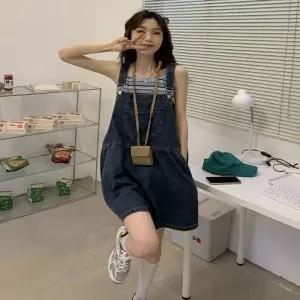 여성 귀여운 멜빵 청반바지 데님 오버롤 점프수트_20024243_667501