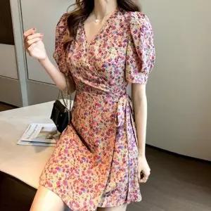 여자 A라인 프릴소매 트렌드 반팔 미니 데일리 1P 바_19952990_667501