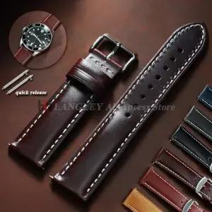 오일 왁스 송아지 가죽 시계줄 부드러운 소재 시계 밴드 레트로 손목 스트랩 18mm 20mm 22mm 실버 스테인리