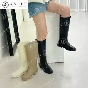 [애슬릿] 여성 장마 코디 데일리 롱 레인부츠 장화
