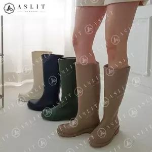 [애슬릿] 둥근 코 여성 여름 장마 장화 롱 레인부츠