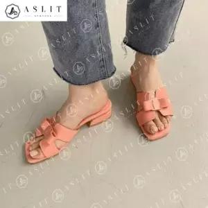 [애슬릿] H 스트랩 리본 스퀘어 여성 여름 슬리퍼 뮬