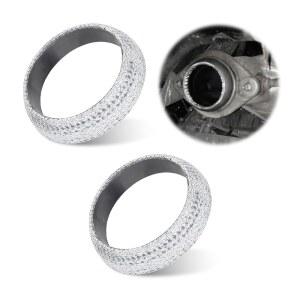 파이프와 매니폴드 사이의 누출을 방지하고 소음을 줄이기 위한 2pcs 자동차 배기 개스킷, 2.5인치 밀폐 플랜지 개스킷 범용 도넛 링 머플러 씰러