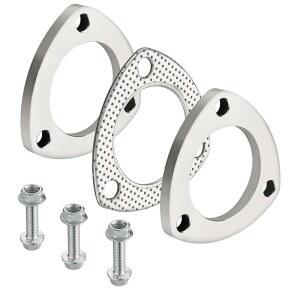 이블 에너지 2.5인치 3볼트 배기 플랜지 연결 키트, 스테인리스 스틸 및 볼트와 너트가 포함된 개스킷 세트, 2개의 PCS