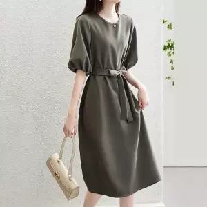 S 9721 여자퍼프반팔소매스트원피스 플 벨티드 호캉스_19957117_667501