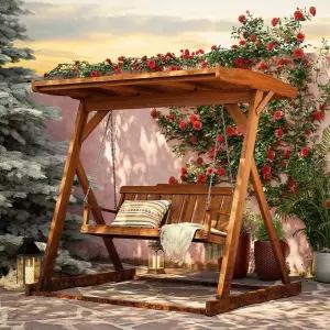 그네 카페 원목 2인용 마당 흔들