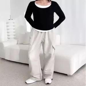 여성 4컬러 편안한 스트링 와이드 조거팬츠 카고바지_20178126_667501