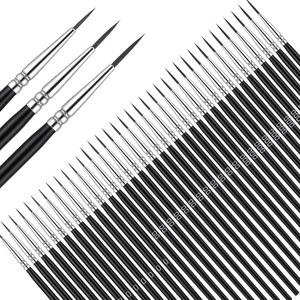 QFGaser 작은 디테일 페인트 브러시, 3가지 크기의 36개 미세 팁 브러시 세트 0 00 000 라이너 소형 페인팅 미니어처 모델 공예용 수채화 아크릴 유화 페이스