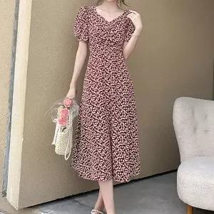 앵두 패턴 A라인 여름 반팔 롱 원피스_19951738_667501