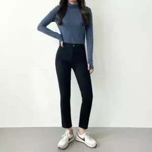 카린 기모 윈터 일자 블랙 따뜻 팬츠 여자 청바지 여_20174893_667501