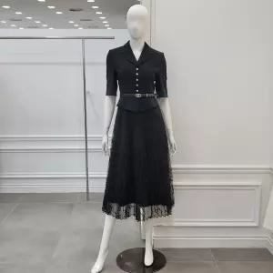 [미니멈]투피스스타일 플리츠원피스 (MYBAWO4010 BK)_IC