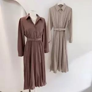 여성 2컬러 플리츠 주름 A라인 롱원피스 데이트룩_19952619_667501