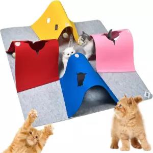 실내 고양이를 위한 고양이 장난감 터널 작은 동물 애완동물 토끼굴 액세서리를 플러시 볼이 있는