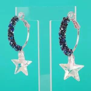[쥬아나윤] 스와로브스키 별 크리스탈 원터치 링 귀걸이
