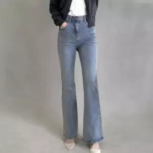 [신상오픈런]여성용 워싱 세미부츠컷 청바지 히든밴딩 데일리 팬츠 (42297697)