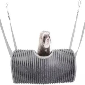 WOLEDOE 페럿 터널 행잉 해먹 침대 작은 동물 쥐 다람쥐 장난감 - 회색