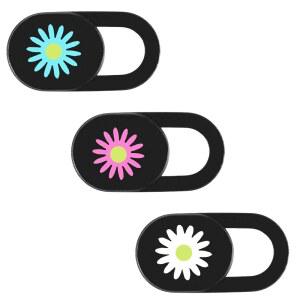 피리우오 3Pcs 노트북 카메라 커버 슬라이드, 웹캠 슬라이드 귀여운 PC 플라워 캡 초박형 프라이버시 보호기 PC, 태블릿, 스마트폰에 적합