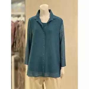 [하프클럽/] 세이브존01 비즈 플리츠 자수 앙상블 재킷   블라우스 세트(2color