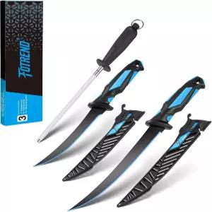 필레 나이프 키트 콤보 낚시용 및 호닝 로드 울트라 샤프 G4116 독일 스테인리스 스틸 미끄럼 방지 손잡이