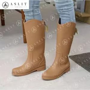 [애슬릿] 둥근 코 웨스턴 롱 레인부츠 여성 장화
