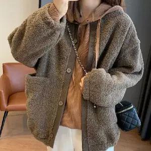 여자 겨울 데일리 양털 점퍼 아우터