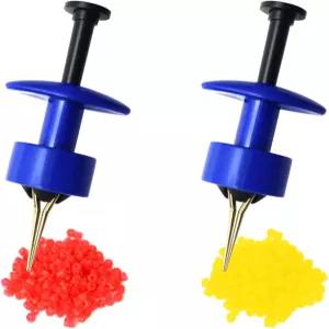 펠릿 밴더 도구 세트 2X 낚시 터미널 태클용 스킨 태그 고무 밴드 500개 마이크로 미끼 밴딩 매치 거친