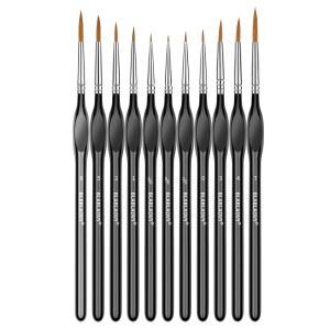 디테일 페인트 브러시, 삼각형 손잡이가 있는 11개의 미니어처 아크릴 페인팅용 아트 모델, 얼굴, 피규어, 수채화, 오일, 성인용 숫자 키트별