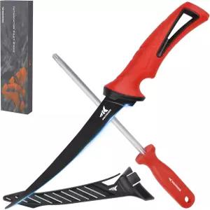 샤프닝 스틸 울트라 샤프 G4116 독일 스테인리스 블레이드 미끄럼 방지 핸들 보호 피복 7인치 필레 나이프