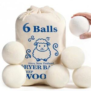 울 드라이어 볼 뉴질랜드 재사용 가능 세탁물 고 감소 및 건조 시간 단축을 위한 세탁용 섬유 유연제 6개