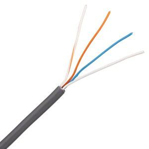 스카이워커 스카이라인 솔리드 4컨덕터 원형 전화선(그레이/1000피트 릴인 박스)