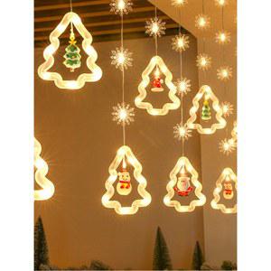 크리스마 산타 화환 케이크 장식 조명 별 트리