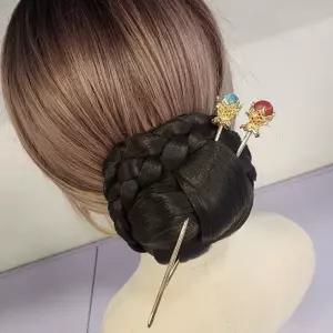 돌잔치 똥 머리 혼주 올림 당고 한복 가채 비녀가채 만두 부분가발