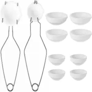 금속 키트 녹이기용 도가니 10개 세라믹 석영 4개 확대 2개 골드 실버 구리 채찍 집게 손잡이 2A 보석 정제