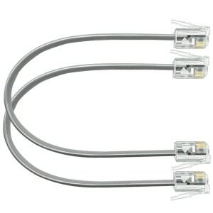 NECABLES 2팩 6인치 짧은 전화 코드 유선 케이블 벽 RJ11 6P4C 남성 대 남성용