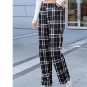 여성 방한 겨울 스타일 양털 팬츠 기모바지 체크패턴_20178998_667501