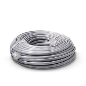 유선용 CIMPLE CO 전화 코드, 50피트, 모듈식 연장선, 도체 2개(핀 2개, 선 1개) 케이블, 팩스, AIO 및 기타 기계(15미터, 회색)와 함께 작동합니다