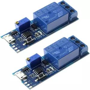 HiLetgo 2pcs DC 5V 트리거 시간 지연 스위치 릴레이 모듈 조정 가능 제어 전도 와이드 전압 5V-30V